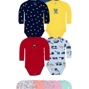 Pack 5 Bodys Manga Larga Bebe Algodón Surtido Marca Bebepelu (NIÑO)